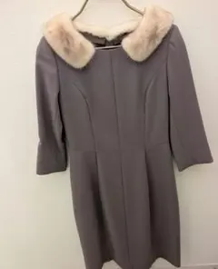 フォクシー foxey ミンクファー 襟 bronze puff ワンピース38 - メルカリ