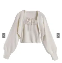 GRL ファーキャミソール ボレロニットアンサンブル［an1918］Sサイズ