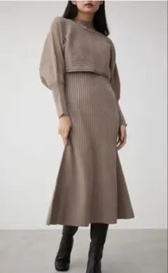 新品未使用AZUL by moussyレイヤードニットセットマーメイドワンピース