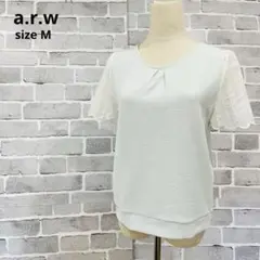【a.r.w】切替ブラウス 半袖 トップス ライトグリーン 【M】C730のサムネイル
