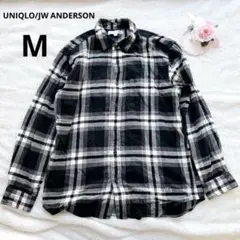 a6131 ユニクロ/JW ANDERSON フランネルチェックシャツ　長袖　M