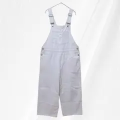 niko and… 麻混 サロペット ゆったり オーバーオール 白系 M