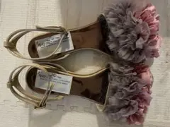 PIPPICHIC フラワーデザイン ヒールサンダル 37 .5