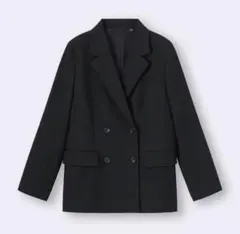 GU ブラック ダブルブレストジャケット レディース　Lサイズ