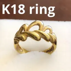 K18波透かしモチーフゴールドリング　12号　110H2510④ K18波透かしモチーフゴールドリング 12号 110H2510④ - メルカリ