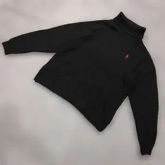 ★b2679 U.S. POLO ASSN.【M】 黒 タートルネック セーター