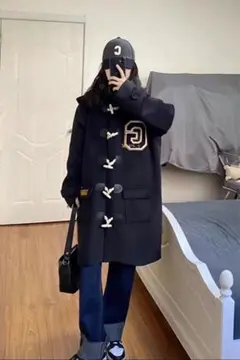 ブラック ダッフルコート フリーサイズ