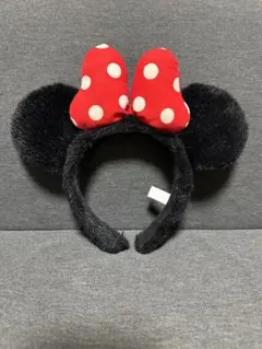 ミニーマウス 耳カチューシャ 赤いリボン