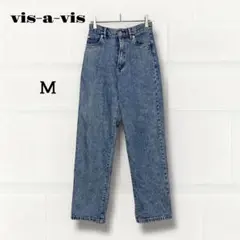 ビスアビス ハイウエスト　ストレートデニムパンツ　M ブルー　Gパン　訳あり