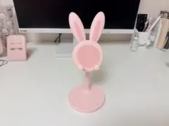 うさぎモチーフ 卓上スマホスタンド ピンク