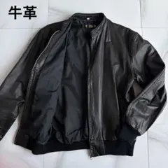 希少 gilet ジレ vintage 牛革 レザー ジャケット ブルゾン 黒
