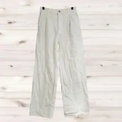 A1364 UNIQLO カジュアルパンツ ズボン(S) 白 無地 綿/コットン