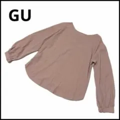 GU ジーユー　長袖ブラウス　長袖シャツ　2way Vネック　Uネック　キレイめ