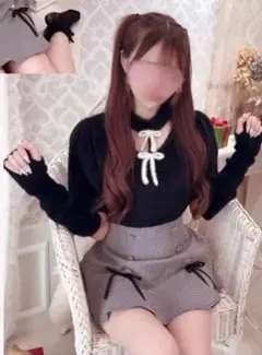 もえにゃ　しまむら　Lily Merry　ニットプルオーバー　LL　黒