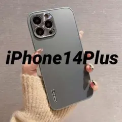 【新品未使用】iPhone14Plusケース グリーングレー
