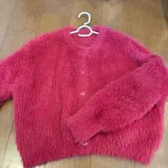 GU フェザー　カーディガン　ピンク　Lサイズ
