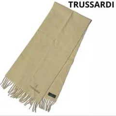 TRUSSARDI トラサルディ ラムウール100% マフラー 刺繍 イエロー