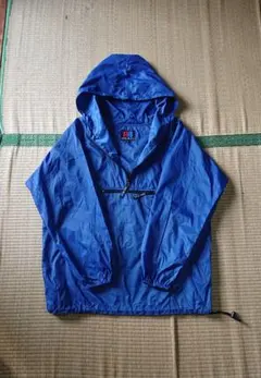 90~00s ナイロンジャケット アノラック 青 パッカブル付き
