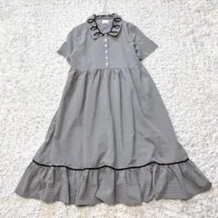 merry jenny くるくるカラーシャツワンピース　ギンガムチェック 半袖