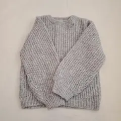 ザラキッズ　グレー ニット セーター クルーネック　110cm