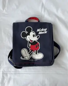 美品　昭和レトロ　ミッキーマウス　バッグ　リュック　ネイビーのサムネイル