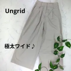 Ungrid ガチョウパンツ チノパン ワイド 極太 ハイウェスト 裏地