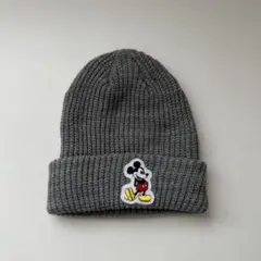 ディズニー ミッキーマウス ニット帽 グレー