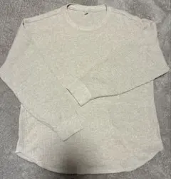 ユニクロUNIQLO ワッフルクルーネック Tシャツ 長袖　　Mサイズ