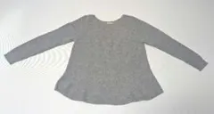 ELLE　レディース リブ編み長袖セーター グレー　38