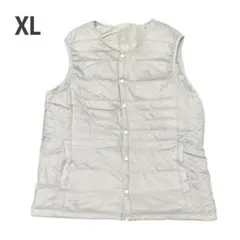 電熱ベスト ホワイト〜薄グレー XL 大きいサイズ 【バッテリーご用意ください】