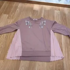 Cutie Blonde 刺繍入り長袖Tシャツ Lサイズ ピンク