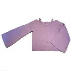 薄紫 ピンク オフショルダー 長袖ニット