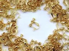 イヤリングパーツ ゴールド 20個 10ペア(丸皿タイプ)