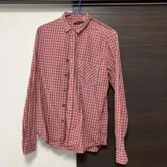 チャオパニック　赤白チェック　長袖シャツ