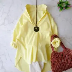 超美品 アンタイトル イエロー 半袖ブラウス ゆったり 日本製 - メルカリ