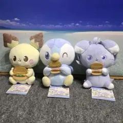 ポケピース ぬいぐるみ おいしいじかん ピチュー ポッチャマ ニャスパー 3体