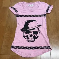00s y2k スカル 編み上げ 変形 Tシャツ チュニック ダーク グランジ 