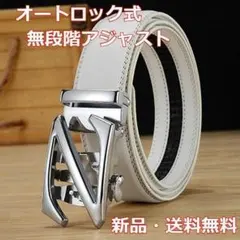 スライドアジャスター　オートロック式　ベルト　白　Z　シルバーゴ ルフ　メンズ