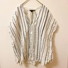 BANANA REPUBLIC 【XL】ノースリーブシャツ ホワイト ブラック