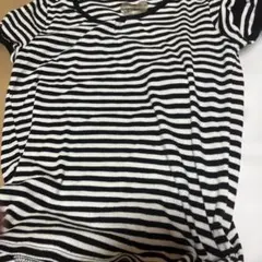 ストライプTシャツと白Tシャツセット2枚組