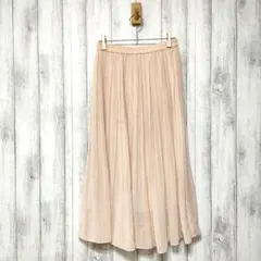 ユニクロ (M)　ハイウエスト シフォン プリーツスカート