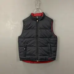 L.L.Bean リバーシブルダウンベスト フルジップ 刺繍 黒×赤 テック系