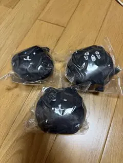 ナガノキャラクターズ ブラックだらけぬいぐるみ 쿠지 E賞ナガノのくま 3点セット
