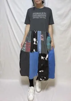 猫♡古着リメイク ワンピース No.241