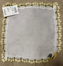 近沢レース 新品 夢喰い バク ハンカチ 　グレー