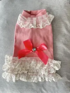 新品未使用　犬服　ペット　M ピンク　フリル　レース