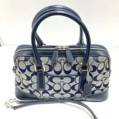 COACH コーチ　2way ミニボストンバッグ　ショルダーバッグ　ネイビー