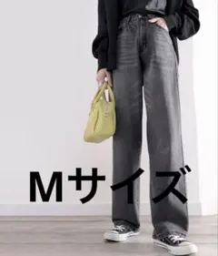 ゆったり ハイウエスト ワイドストレート オーバーサイズ デニム ジーンズ