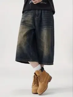 デニムハーフパンツジョーツダークブラウン　ZARA似
