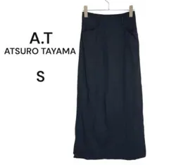 【アツロウタヤマ】ロングスカート　ベルトループ　前ポケット　大人　◎美品　黒　Sのサムネイル